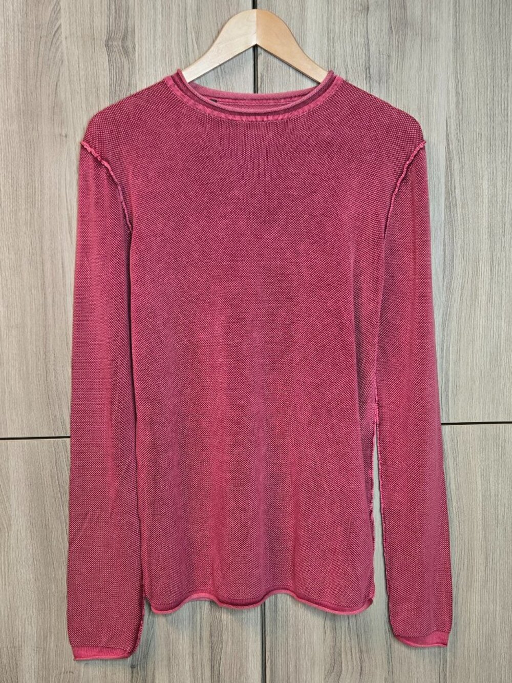 Adolfo Dominguez Rolled Edge Distressed Color Sweater Womens Reverse Seam 7